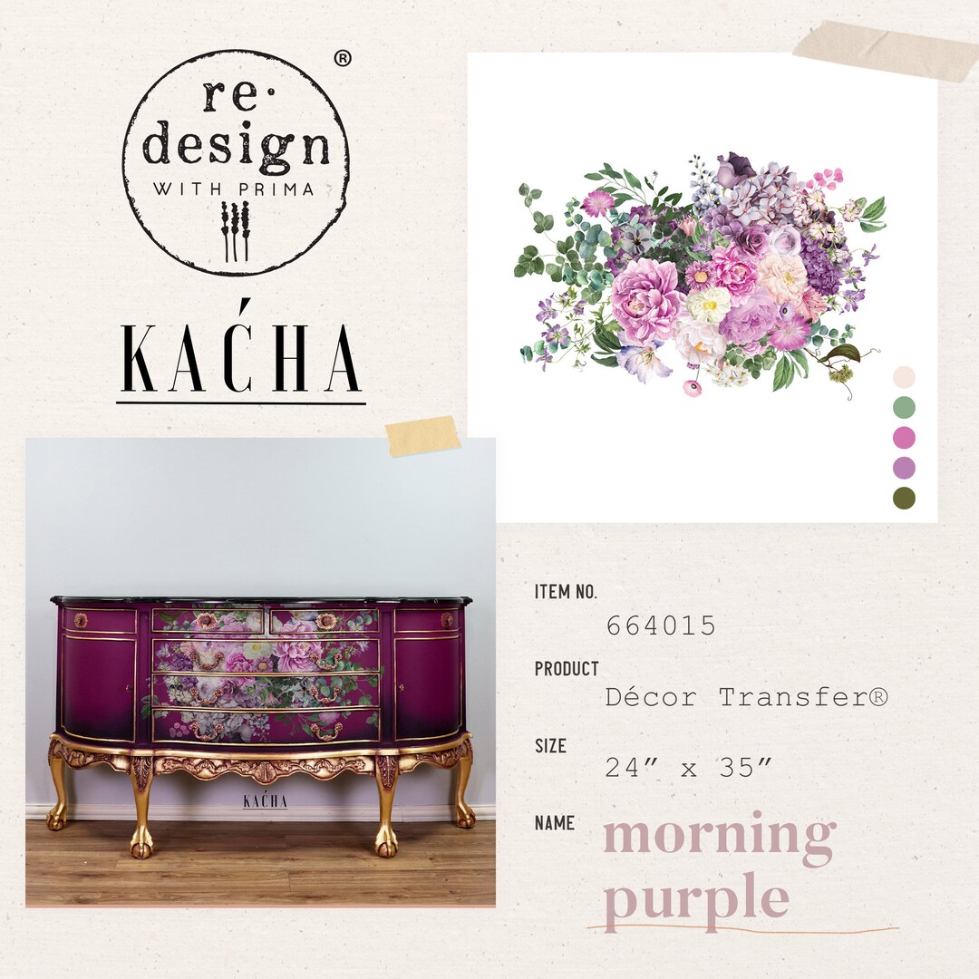 Redesign KACHA Prima Decor Transfer MORNING PURPLE Etsy France