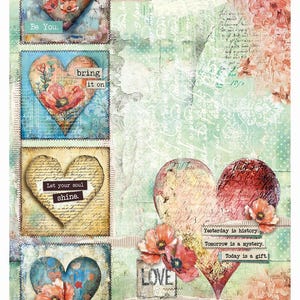 Ciao Bella Majestic Dream LOVE IS HERE Papier de riz A4 Technique mixte #CBRP525