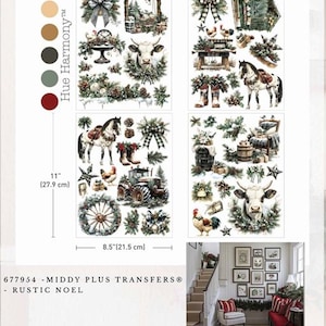 Re-design with Prima RUSTIC NOEL Christmas 8.5 x 11 Middy Transfers #677954 Limited Edition