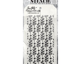 Tim Holtz Layering Stencil - Berry Leaves THS174
