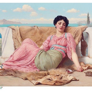 Paper Designs The QUIET PET John William Godward  A4 Decoupage Rice Paper #ARTWORK 0083