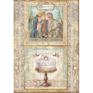 STAMPERIA Decoupage Sleeping Beauty CAKE FRAME Rice Paper A4  #DFSA4573