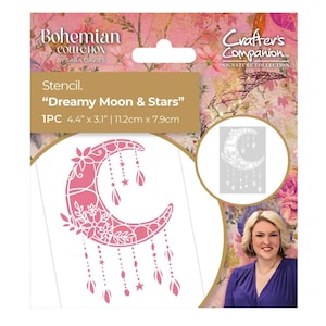 Crafters Companion Boho COLLECTION Pochoir lune et étoiles rêveuses #SBOHSTENDMST