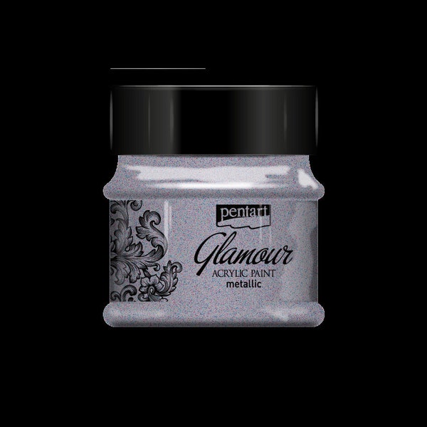 Pentart GLAMOUR METALLIC Acrylic Paint Dark Silver 50 ml #29397