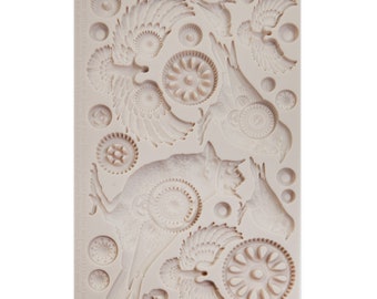 Prima Finnabair CLOCKWORK SPARROWS Imaginarium Silicone Moulds Molds 5&quot; x 8&quot; #969493