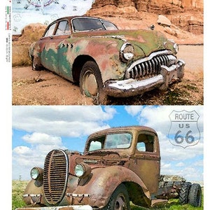 Paper Designs VINTAGE VEHICLES A4 Decoupage Rice Paper #VEHICLES 0034