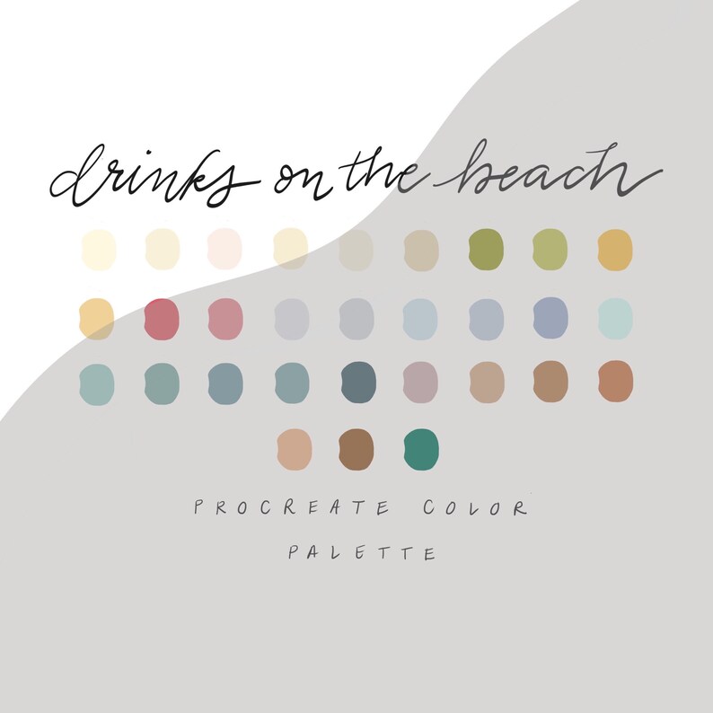 Drinks on the Beach Procreate Palette/ iPad Procreate/ Instant Download
