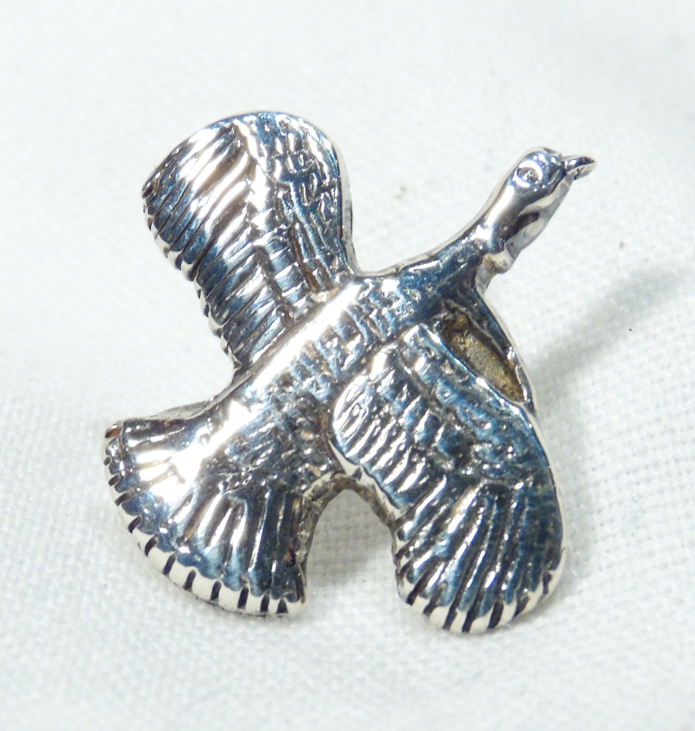 Sterling Silver Quail Tie Tack Or Collar Pin Etsy