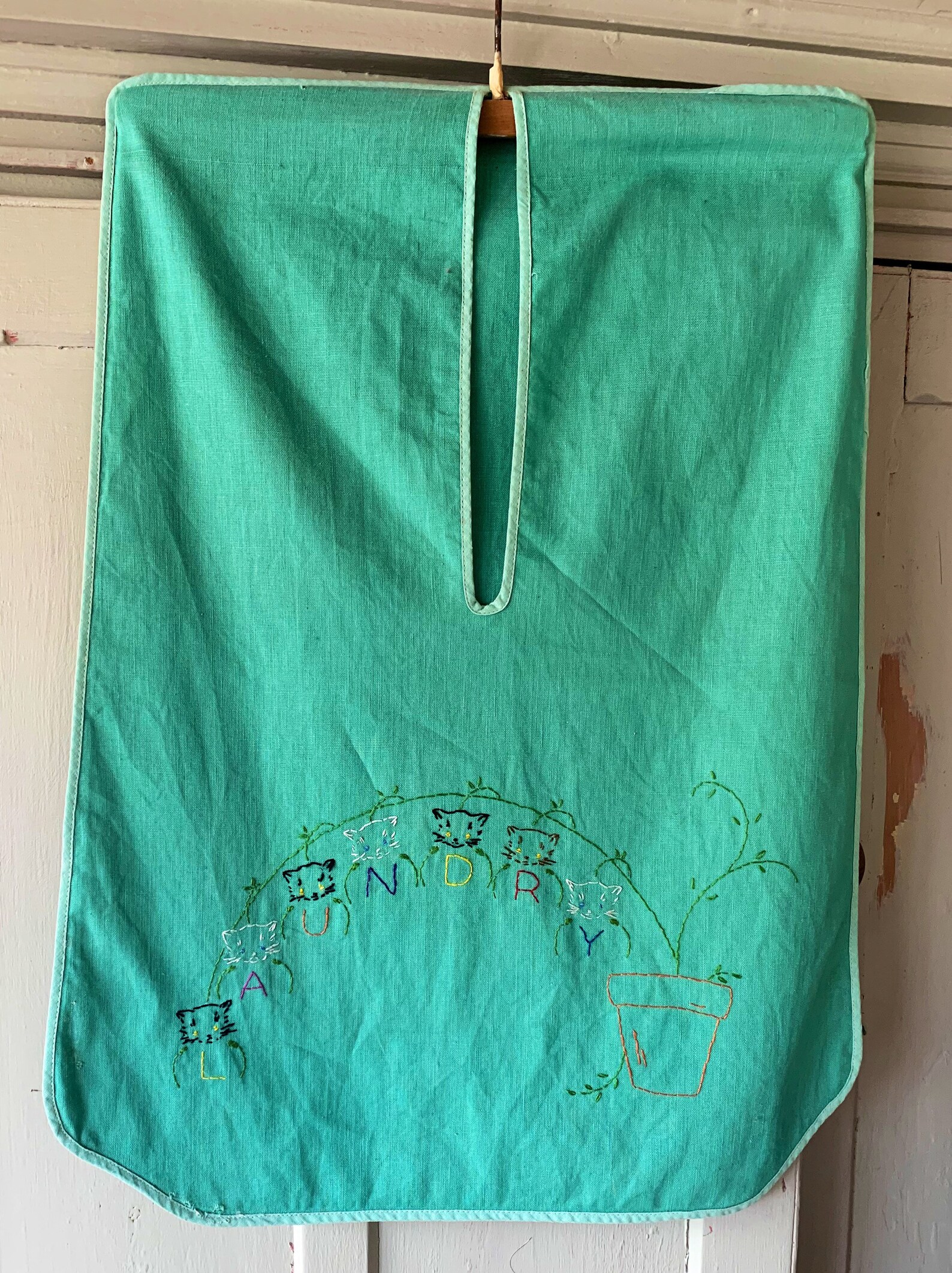 Baby Laundry Bag Hand Embroidered From the 1940s in Linen Etsy