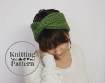 KNITTING PATTERN•Knitted Headband•Knit Ear Warmer•The Brighton Headband