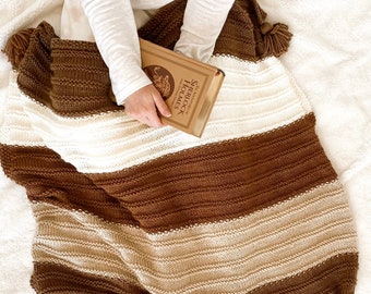 KNITTING PATTERN • Berkshire Throw, reversible texture, Sizes: Throw, Afghan, •whistle and wool