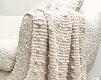 Dunes Blanket : KNITTING PATTERN • easy knit, bulky yarn, 2 sizes available• Whistle and Wool