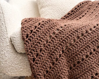 Easy Crochet Blanket Pattern, Beginner Friendly, Double Latte (PDF Pattern)