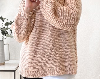KNITTING Pattern•boyfriend Fit, Cobble Stone Sweater.easy