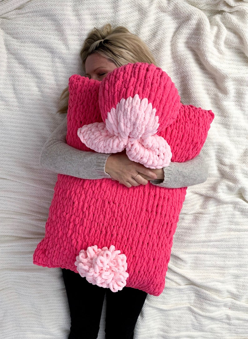 Off the Hook Yarn Pattern Hereford Bunny Pillow Cover Fits Etsy