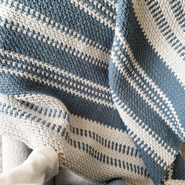 Linen Stitch Crochet Blanket Pattern, Beginner Friendly (PDF Pattern)