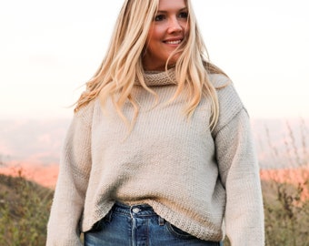 Winterish Sweater : KNITTING PATTERN • beginner knit, easy construction and shaping for a great fit • Whistle and Wool