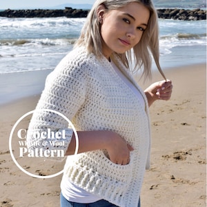 CROCHET PATTERN•Alloa Cardigan•Crochet cardigan•easy cardigan pattern•Sizes XS/S-4X•Summer Cardigan•Cozy Cardigan•Whistle and Wool