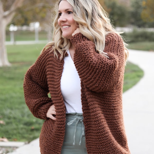 Cider Shacket Knitting Pattern • Easy Knit Oversized Cardigan (PDF Pattern)