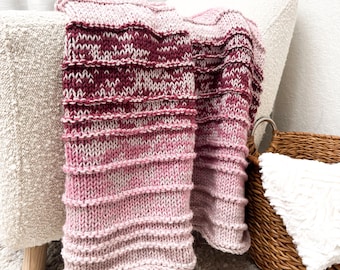 KNITTING PATTERN • Sugar Plum Throw, Sizes: Baby, Throw •Whistle and Wool