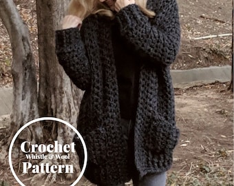 Crochet Cardigan Pattern • The Wick, Super Bulky, Oversized (PDF Pattern)