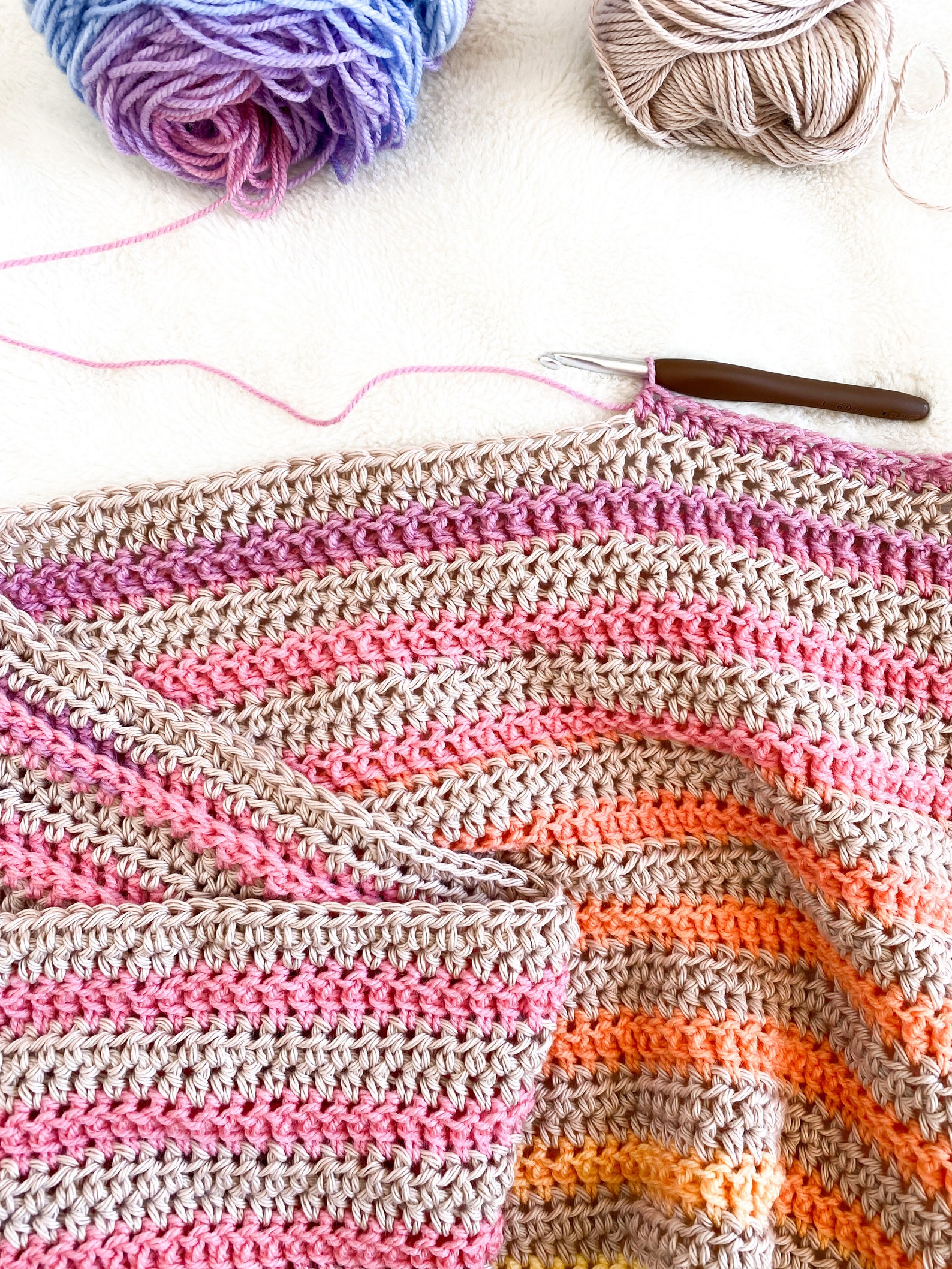 Sunset Flow Throw CROCHET PATTERN Easy Crochet Blanket Etsy