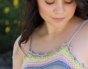 Sunlit Tank Top Knitting Pattern: Beginner Garter Stitch Garment (PDF Pattern)