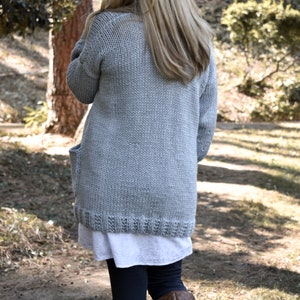 KNITTING PATTERNFalling into Comfort-oversized sweater-fomfy sweater-Easy Knit Sweater xs s, m, l, xl, 2x, 3x, 4x whistle and wool image 5