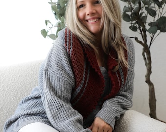 Cranberry Crush Knit Shawl Pattern • Easy Striping (PDF Pattern)