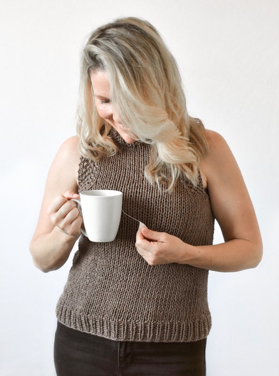 KNITTING Pattern•tea Time Tank•summer Tank Top•knitted Tank