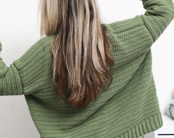Chunky Crochet Cardigan Pattern • The Wick, Oversized (PDF Pattern)
