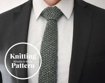 Oxford Necktie • Knitting Pattern • Mens Tie, Beginner (PDF Download)