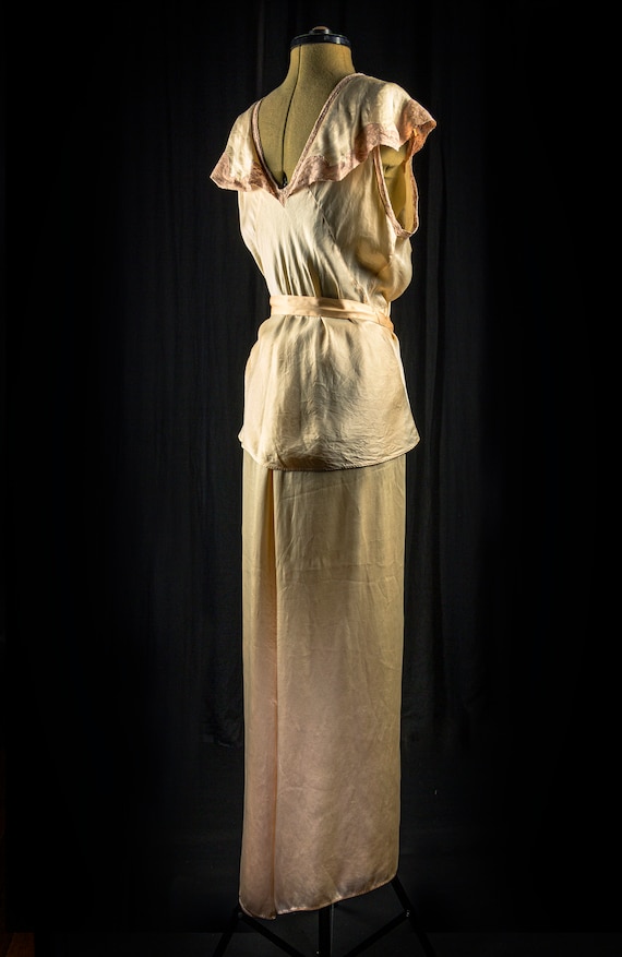 Vintage Pyjama Lingerie Set, Original Art Deco Pe… - image 4