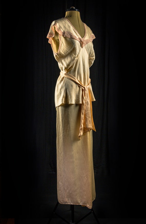 Vintage Pyjama Lingerie Set, Original Art Deco Pe… - image 2