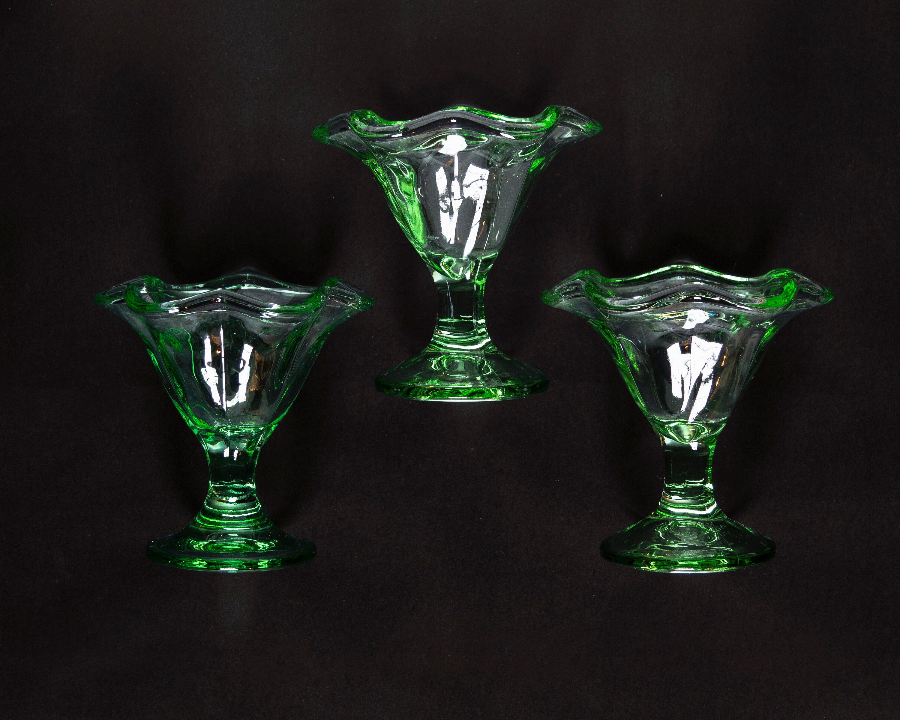Vintage Sundae Glasses Original Art Deco Italian Uranium Etsy.de