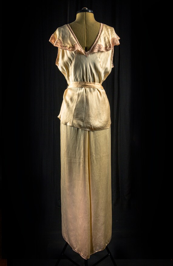 Vintage Pyjama Lingerie Set, Original Art Deco Pe… - image 6