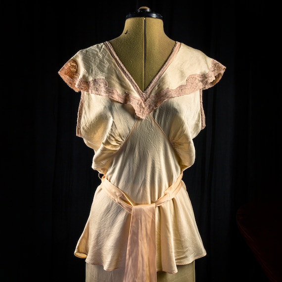 Vintage Pyjama Lingerie Set, Original Art Deco Pe… - image 8