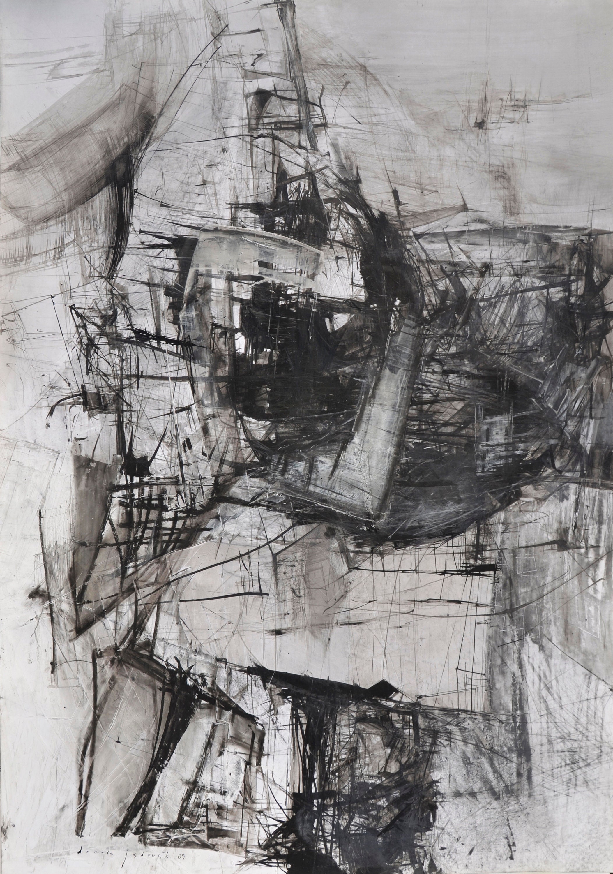 Turn, Abstract Charcoal drawing Fine Art Prints by Kathleen Ney | Minted