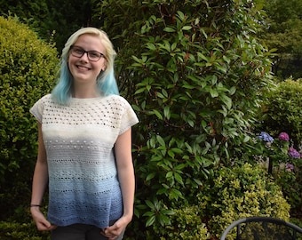Crochet PDF pattern: Spotting Clouds Top, sizes S-XL