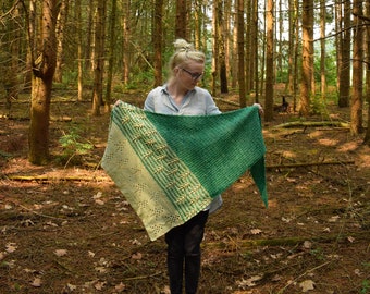 Crochet PDF pattern, History of Trees shawl