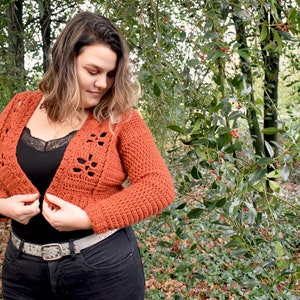 Crochet pattern: Little Maple Cardi, pattern PDF, crochet cardigan, crochet leafs, chunky yarn, crochet bolero, sizes XS-5XL