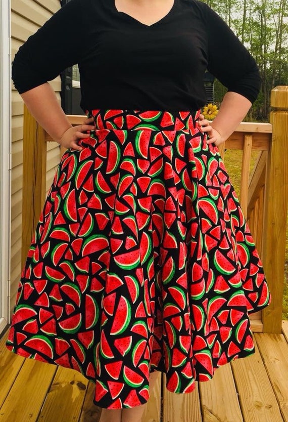 plus size watermelon skirt