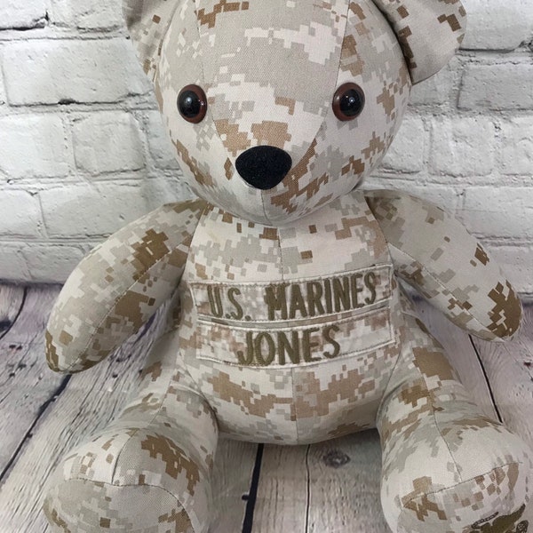 Bear made from military uniform