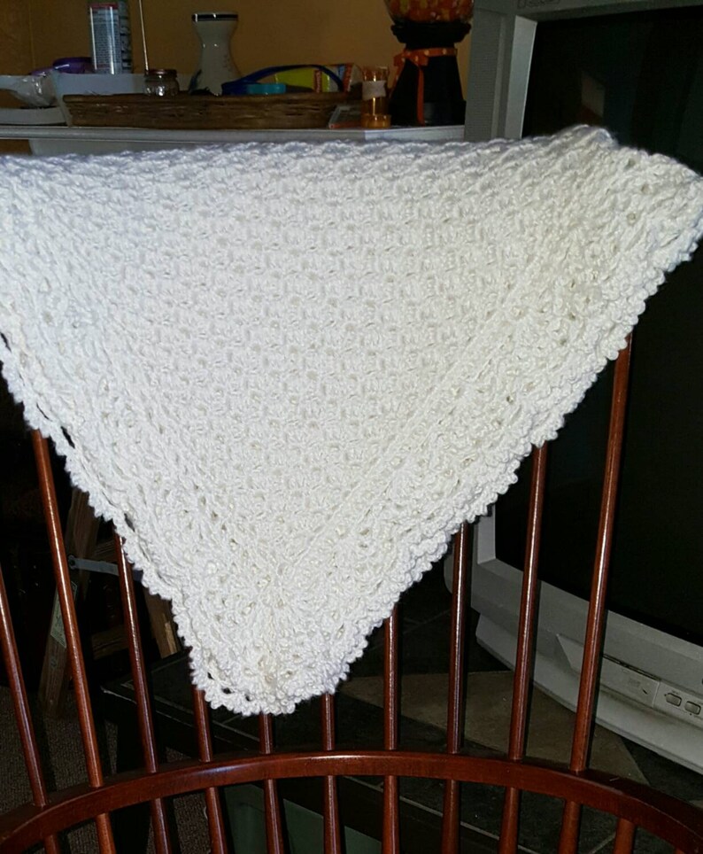 Hand crochet family heirloom christening blanket super soft Etsy
