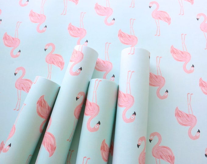 Flamingo Wrapping Paper // Flamingo Gift Wrap // Handpainted Etsy