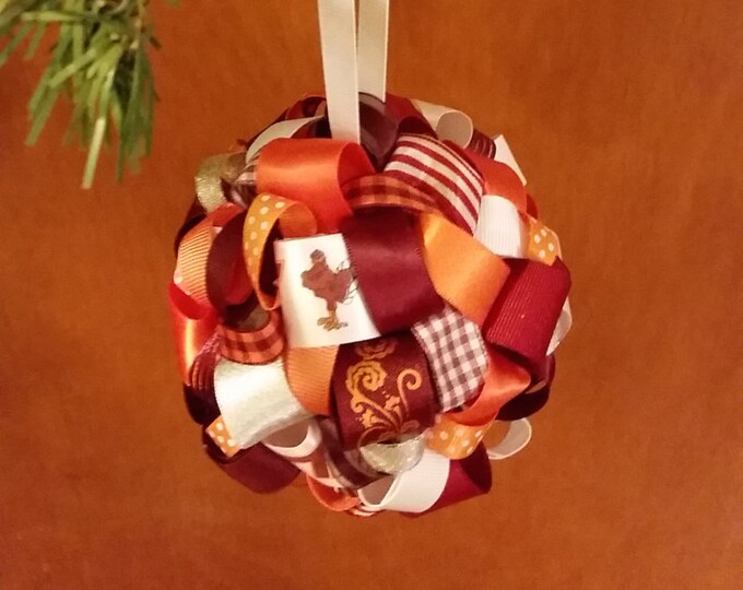 Virginia Tech Ribbons Virginia Tech Hokies Orange and Maroon Ribbon Topiary-style Ornament ...