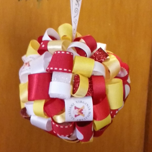 Virginia Military Institute (VMI) Keydets Ribbon Ornament - Great for the Holidays & showing Team Spirit! Other teams available.