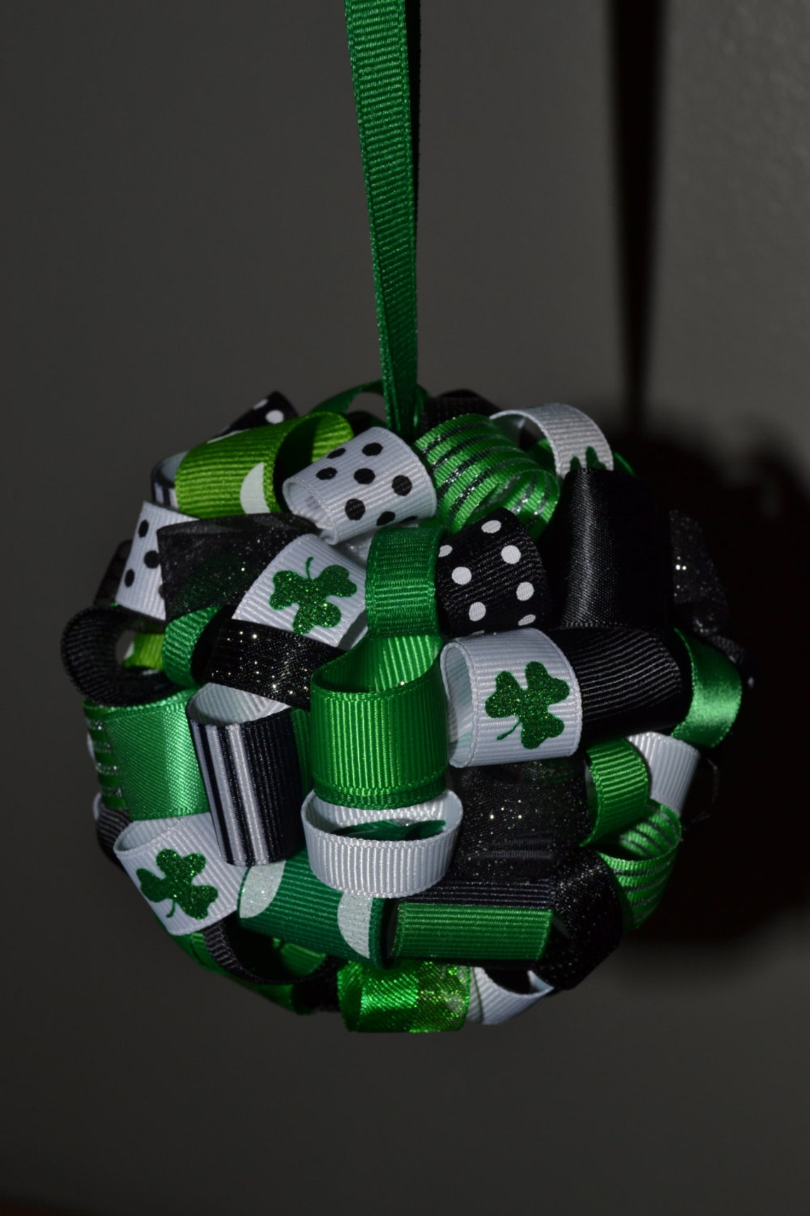 Irish Ribbon Topiarystyle Ornament Great for the Holidays Etsy
