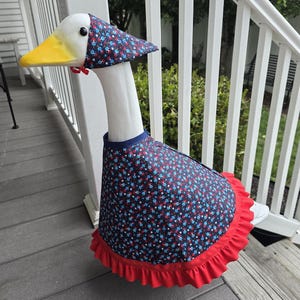 Handmade Popsicle independence Porch Goose Dress, Scarf/Hat, necklace - Fits 23inch Plastic, Wood Cement Porch, Yard, balcony Lawn Goose