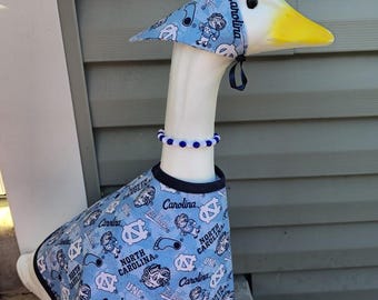 North Carolina Handmade Porch Goose Outfit - Dress w matching Scarf/Hat, necklace -Great for porch, patio, yard, balcony, dorm and classroom
